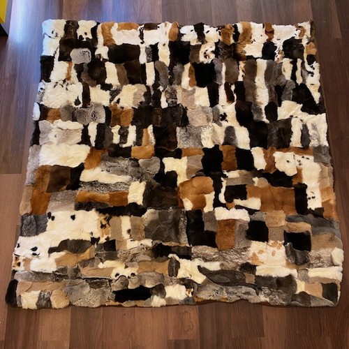 Kaninchenfelldecke patchwork - kaninchenfelldecke,