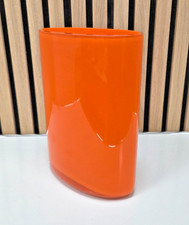 Vintage Glasvase Orange 70er 80er Jahre Modernist Skandinavisches Design Handgef