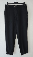 BONPRIX BPC Damen Leinen Stoff Hose Gr. 42 schwarz