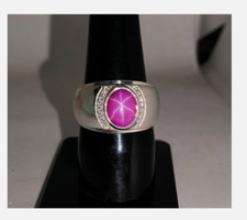 Herren Rosa Stern Rubin Ring