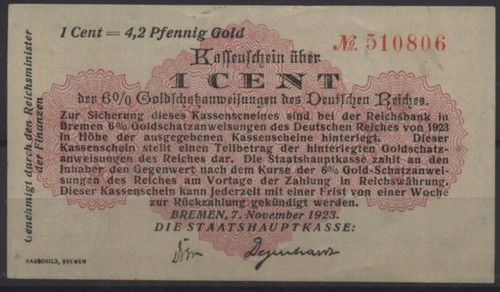 26774 gold notgeld - [26774], bremen