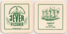 Jever Friesisches Brauhaus - alter Bierdeckel "Amphitrite - Barkentine - 1887"