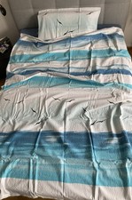 Seersucker Bettwäsche, Größe 155 x 200 cm, 1 Bettbezug und 1 Kopfkissenbezug