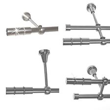 Gardinenstange Edelstahl Look 16mm Wand- Deckenträger o. Zusatzlauf Kristall E26