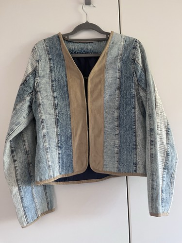 Jacke jeans blau beige - jeans, boho