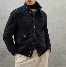 Lederjacke herren blau reines - lederjacke,