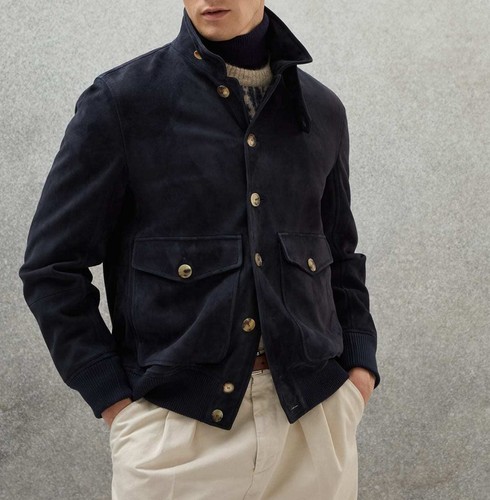 Lederjacke herren blau - blau, reines