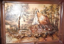 Lederbild waldhaus - lederbild,