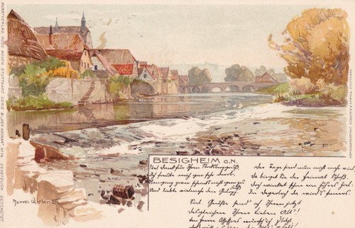Besigheim neckar 1904 - neckar, ak