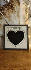 Memoboard Holz Zettelhalter Bilderhalter Holzklammern  Shabby Herz Welcome 