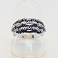 Saphir Weißtopas Ring 925 Silber Black Rhodium 17,5 mm 55