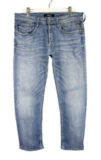 Replay Herrenjeans W36 L29 Regular Fit Verblichen Whiskers Knopf Fly Taschen