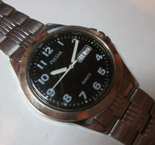 PULSAR by Seiko Day Date Herren Armbanduhr wristwatch Kaliber V533A Militär Stil