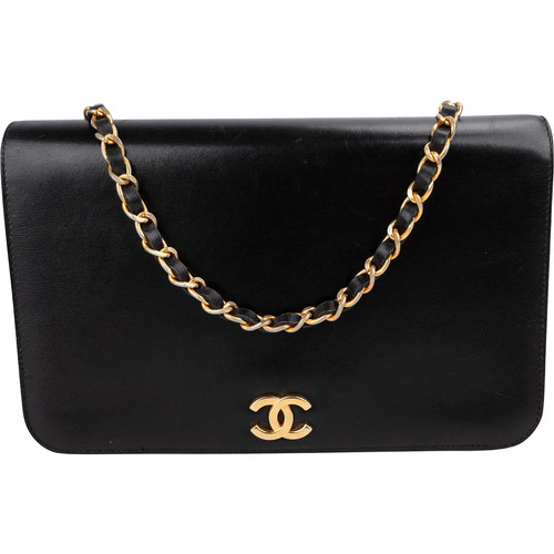 Chanel noir boxcalf single - chanel, cc
