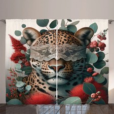 Abakuhaus, Leopard Rustikale Gardine , 280 cm x 225 cm