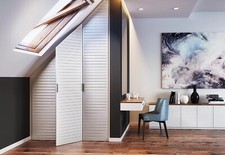 Möbel Tür Lamellentür weiß Geschlossene Lamellentüren Schrank Kiefer Profil Holz