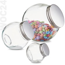 Bonboniere Vorratsglas Vorrats Behälter Dose Gewürz Gläser Glas Deckel Metall