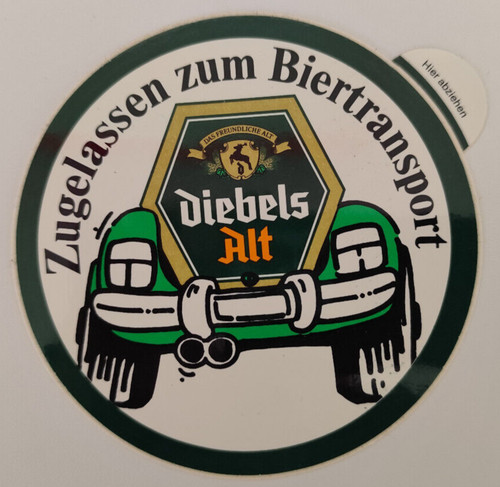 Werbeaufkleber diebels alt - werbeaufkleber,