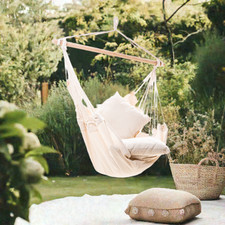 Hängematte beige Hängestuhl Hängesessel Hängesitz Schaukel XXL Jet-Line Relax