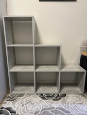 Stufenregal Grau Holz