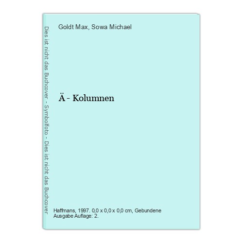 Kolumnen max goldt - Ä,