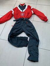 RETRO VINTAGE SKIANZUG 8 10 80er 90er rot schwarz Blockstreifen Festival VUARNET