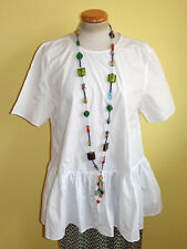 Tunika Zara weiß Gr L mit Volant neu