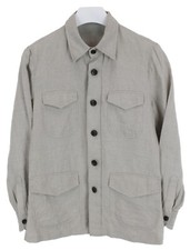 Suitsupply William Jacke Herren UK 34 Reines Leinen Licht Gefüttert Knopf Gürtel