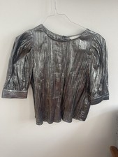 Silver Metallic Bluse Organza