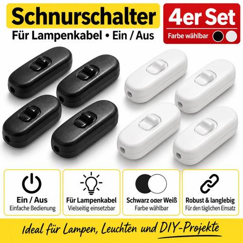 4er set schnurschalter ein - 4er,