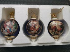 Weihnachtskugeln, Bradford Edition, Kobaldblau Mit Gold 