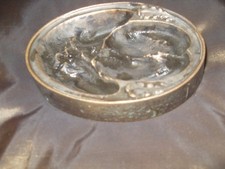 Bronze Schale, 630 g, Jägermotiv, Bronze Skultur,  Fussabdruck, Wildschwein