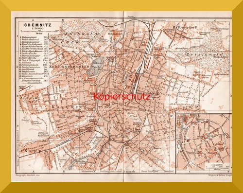 Chemnitz original stadtplan - chemnitz,