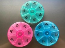 Medikamentenbox RUNDE Pillendose 7 Tage Tablettenbox Pillenbox Tablettendose