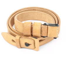 Trageriemen K98 mit Frosch Wehrmacht Gewehrriemen - Stempel WaA K43 Naturleder