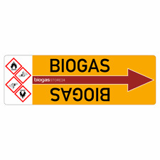 Biogasanlage Aufkleber Biogas - Rohrleitungskennzeichnung