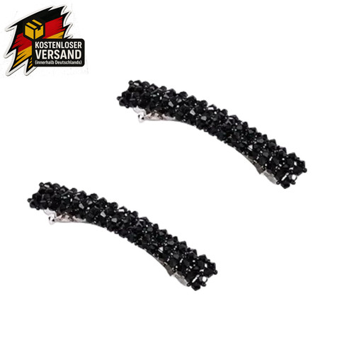 Schwarze kristall haarspangen - schwarze, kristall-haarspangen