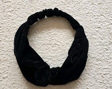 Haarband?Knotenband?Stirnband elastisch Haarschmuck Samt 15cm schwarz Gummizug