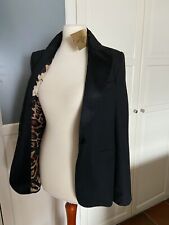 Roberto Cavalli at H&M Blazer Jacke Jacket Schwarz Leo-Design EUR 40 size US 10