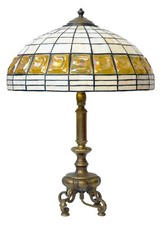 Jugendstil Tiffany Lampe Tischlampe Salonlampe Messinglampe Berlin 