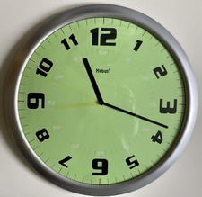 MEBUS Analog Quarz Wanduhr Wand Uhr Modell CW-H800E-D Art. 18353 Grün Ø 30 cm