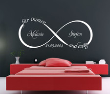 Wandtattoo Für immer und ewig...mit Wunschnamen, Wunschdatum
