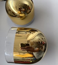 2x Lampenschirm g9 Ersatz Glas Gold Klar Rand 25mm Ø130mm Hö 130mm Fassung 23mm