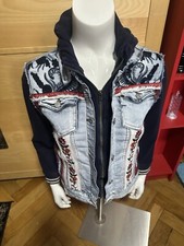 Desigual Jeansjacke Materialmix M 158/164 Jeansstoff Hybrid Sweat Fällt Gross