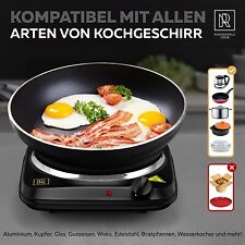 Kochplatte Einzeln Elektrisch großes Kochfeld 1500W Schwarzer Metall 150cm Kabel