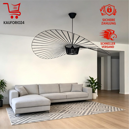 Hängeleuchte schwarz 80cm hut - schwarz,