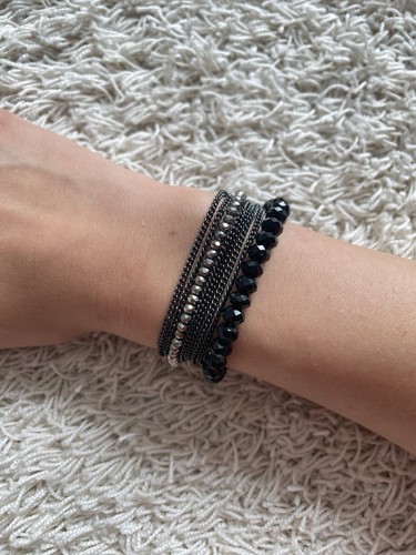 Armband pilgrim silber schwarz - armband,