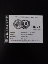 Busticket Sachsen Leipzig- Dynamo Dresden 31.10.2007