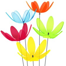 5 Stück SUNPLAY Sonnenfänger Ø15cm Suncatcher, Gartenstecker Seerose FARBMIX