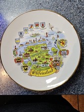 Dekorativer Wandteller Ostfriesland mit Goldrand Gerold Porzellan Bavaria